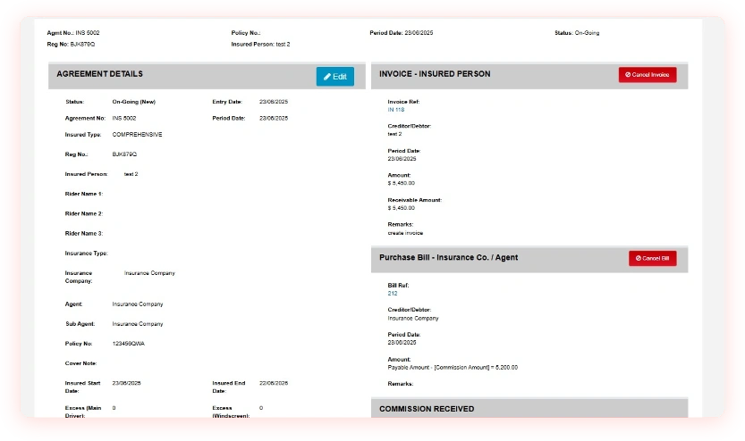 Job Card Interface