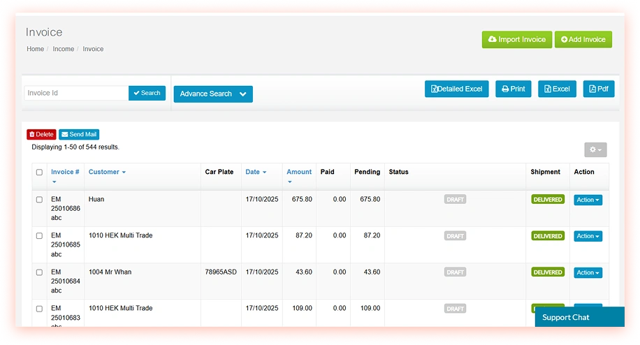 Invoice List